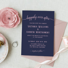 Glücklicherweise je nach moderner rosa Script-Hoch Einladung