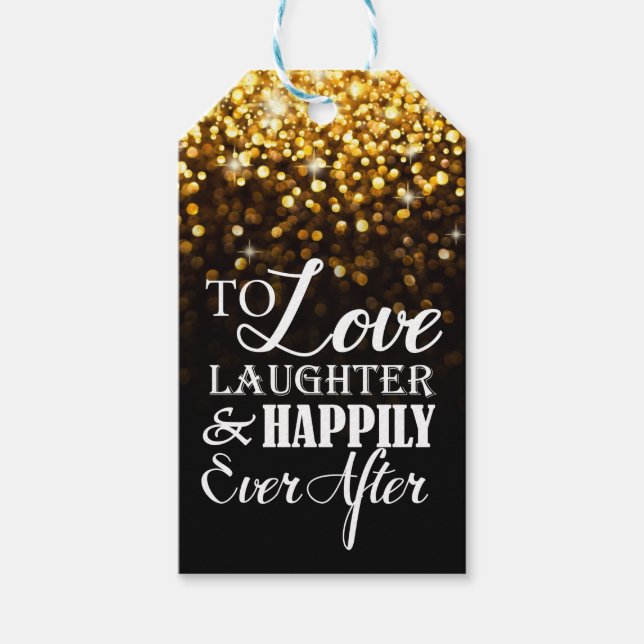 Glücklicherweise je nach Monogram Hollywood Glam W Geschenkanhänger (Vorderseite)