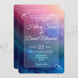 Glücklicherweise je nach rosa Nebelhochzeit Einladung