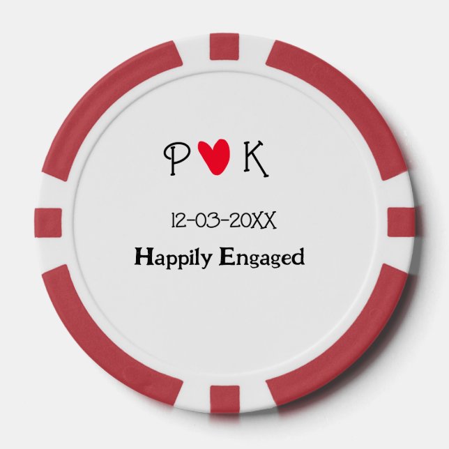 Glücklicherweise Verlobt fügen Sie ein Pärchen Nam Pokerchips (Vorderseite)