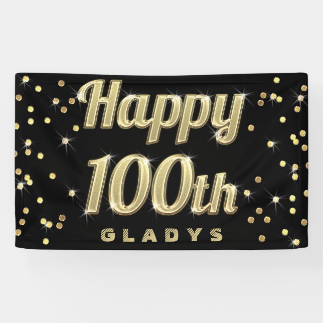 Glückliches 100. GoldBling Banner (Horizontal)