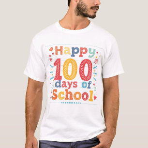 Glückliches 100-Tage-Schulgeschenk für Lehrer T-Shirt