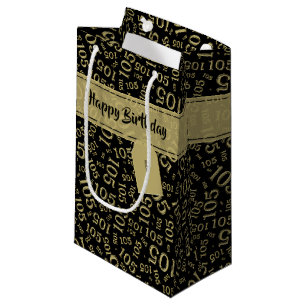 Glückliches 105. Geburtstags-Gold und schwarzes Kleine Geschenktüte