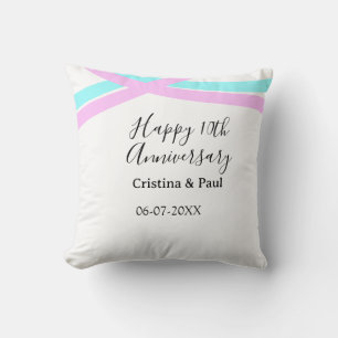 Glückliches 10. Hochzeitsjubiläum einfache minimal Kissen