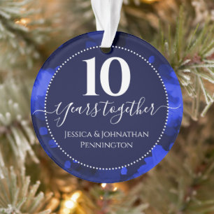 Glückliches 10. Hochzeitstag Ein Foto Ornament