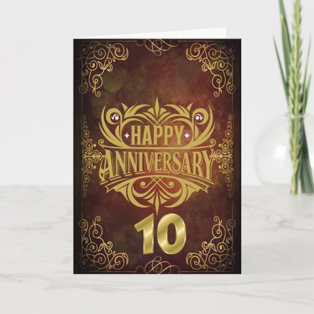 Glückliches 10. Jubiläum Einladung (Vorderseite)