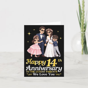 Glückliches 14. Jubiläum Süßeste Eltern Liebe Karte