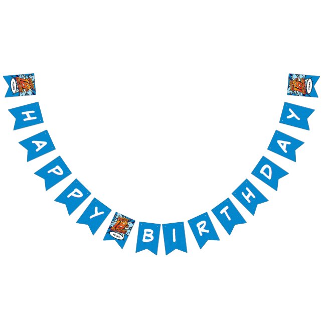 GLÜCKLICHES 18 BIRTHTAGES Comic Pop Kunst Wimpelkette (Alle)