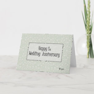 Glückliches 1. Hochzeitstag Karte