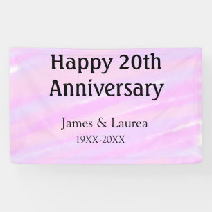 Glückliches 20. Jubiläum rosa lila pastell Name bo Banner