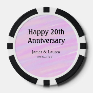 Glückliches 20. Jubiläum rosa lila pastell Name bo Pokerchips