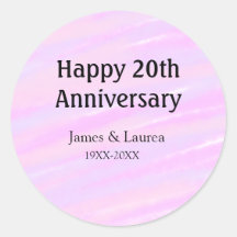 Glückliches 20. Jubiläum rosa lila pastell name bo