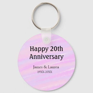 Glückliches 20. Jubiläum rosa lila pastell Name bo Schlüsselanhänger