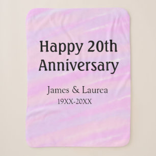Glückliches 20. Jubiläum rosa lila pastell Name bo Sherpadecke