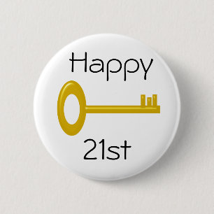 Glückliches 21. Geburtstags-Abzeichen Button
