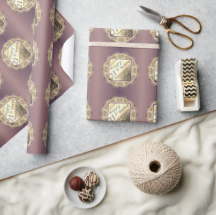 "Glückliches 21. Jubiläum" Messing Geschenkpapier