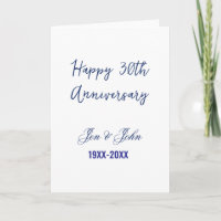 Glückliches 30. Hochzeitsjubiläum königsblau trend