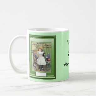 Glückliches 32. Jahrestags-Mädchen mit Kätzchen Tasse