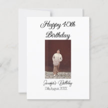 Glückliches 40. Geburtstags-Foto modern, schlicht 