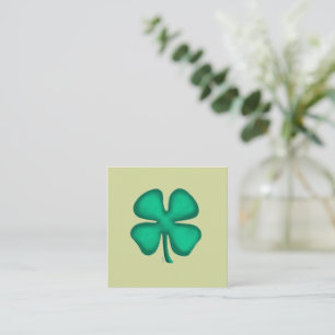 Glückliches 4-Blatt-Irland-Klee grüne quadratische Visitenkarte