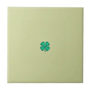 Glückliches 4-Blatt-Irland-Klee-kleines-hellgrünes Fliese