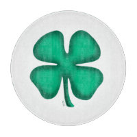 Glückliches 4-Blatt-Irland-Kleeblatt weiß Schneidb