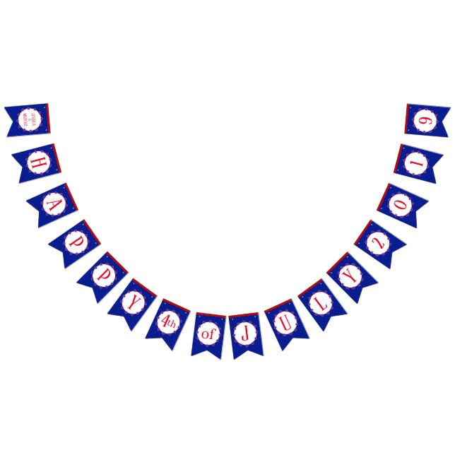 Glückliches 4. vom Juli 2019 mit den Namen, die Wimpelkette (Alle)