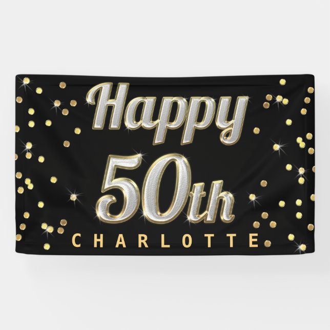 Glückliches 50. Bling Banner (Horizontal)