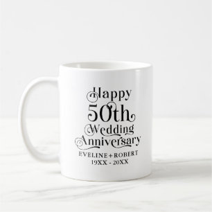 Glückliches 50. Hochzeitsjubiläum Gold-Typografie Kaffeetasse