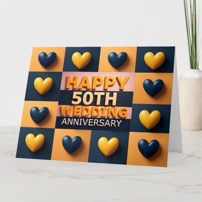 Glückliches 50. Hochzeitsjubiläum Karte (Vorderseite)
