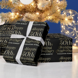 Glückliches 50. Hochzeitsjubiläum-Typografie Geschenkpapier