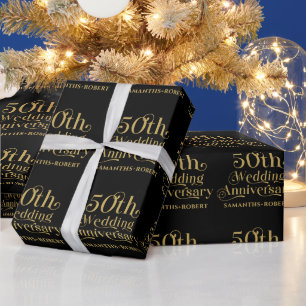 Glückliches 50. Hochzeitsjubiläum Typografie Geschenkpapier