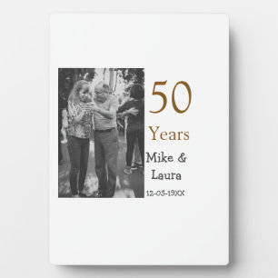 Glückliches 50. Hochzeitstag, fügen Sie den Namen  Fotoplatte