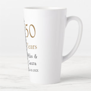 Glückliches 50. Jubiläum fügt Paarname Datum Hochz Milchtasse