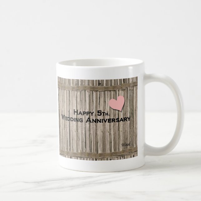 Glückliches 5. Hochzeitstag Kaffeetasse (Rechts)