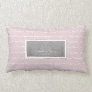 Glückliches 7. Wolle-Jahrestagsschafkissen (grau) Lendenkissen