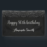 Glückliches 80. Geburtstagsbanner. Schwarzer Silbe Banner<br><div class="desc">Happy 80. Geburtstag Banner für Frauen oder Mann. Black and Silver Glitzer Birthday Party Banner. Silberner Glitzer Confetti. Schwarze und weiße Streifen. Printable Digital. Für weitere Anpassungen klicken Sie bitte auf die Schaltfläche "Anpassen" und verwenden Sie unser Designwerkzeug,  um diese Vorlage zu ändern.</div>
