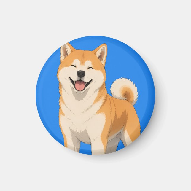 Glückliches Akita-Hund-Design Magnet (Vorne)
