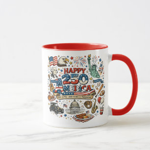 Glückliches Amerika 250-Jahre-Motiv Tasse USA 250