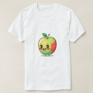 Glückliches Apfel-T-Shirt Süße Cartoon-Frucht-Gr T-Shirt