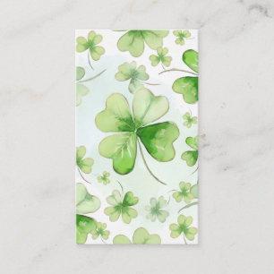 Glückliches Aquarell Vierblattklee Irisch Mama Pap Visitenkarte