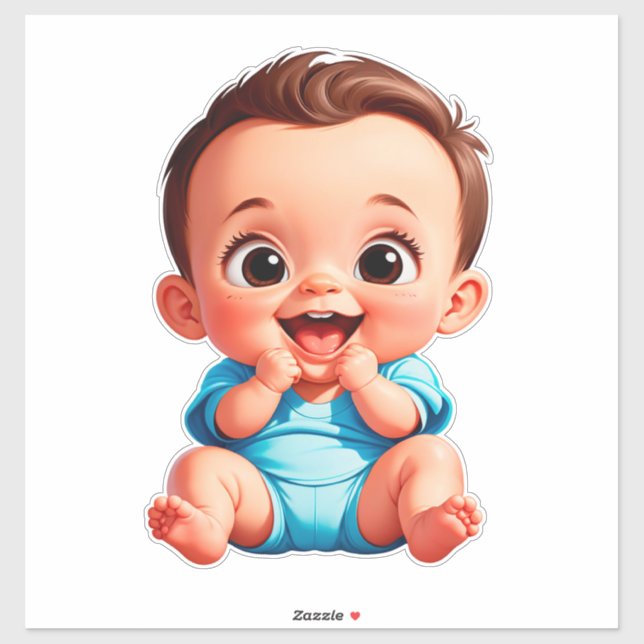 Glückliches Baby Cartoon Aufkleber (Blatt)