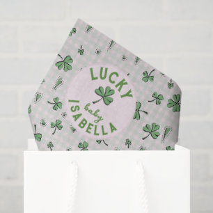 Glückliches Baby Mädchen St. Patrick’s Day Seidenpapier