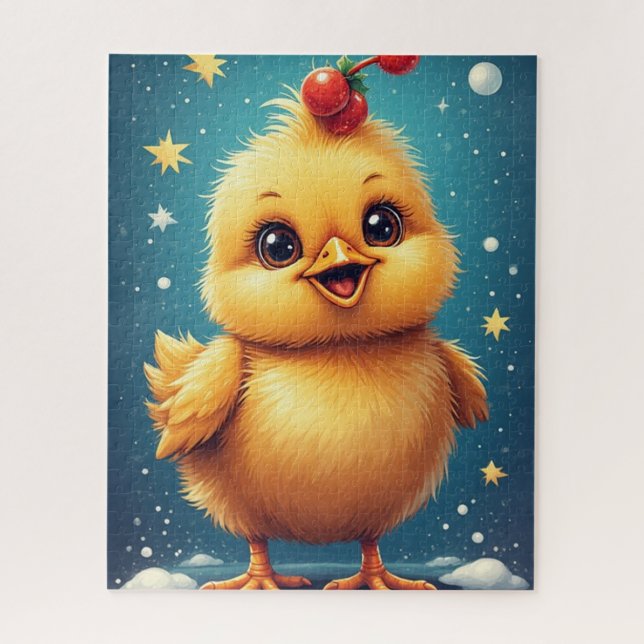 Glückliches Babyküken  Puzzle (Vertikal)