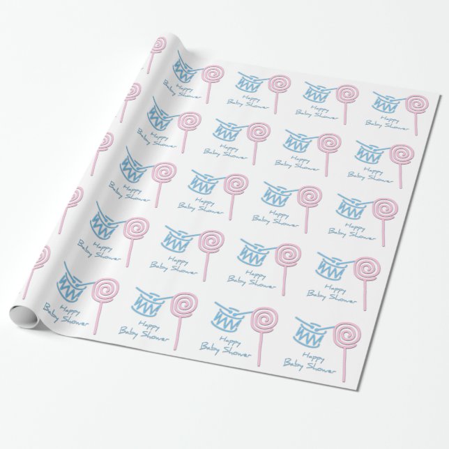 Glückliches Babyparty-Packpapier Geschenkpapier (Ungerollt)