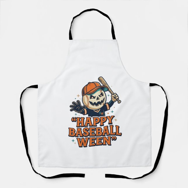 Glückliches Baseball Ween Vintage Halloween Baseba Schürze (Vorderseite)