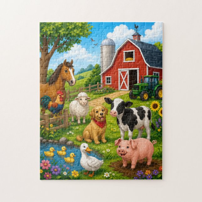 Glückliches Bauernhof-Freunde-Puzzle Puzzle (Vertikal)