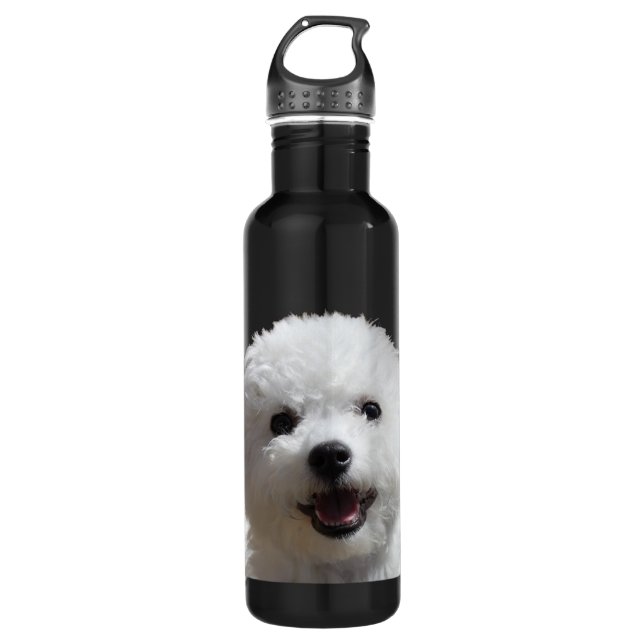 Glückliches Bichon Edelstahlflasche (Vorderseite)