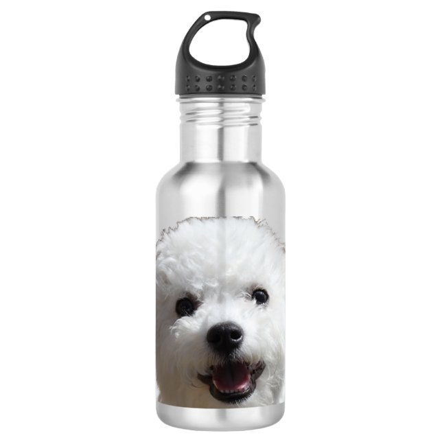 Glückliches Bichon Edelstahlflasche (Vorderseite)