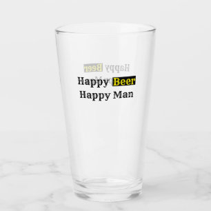 Glückliches Bier Glücklicher Mann Glas